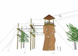 Watch tower design rendering with participants.