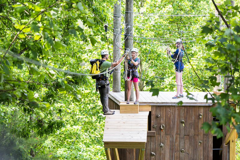 Figures on a point to point zipline.