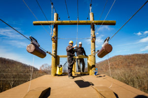 challenge towers training inspecting zip line landing