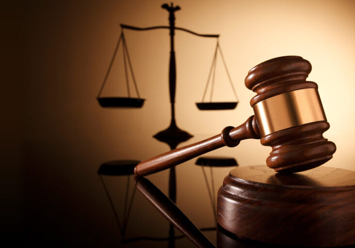 Gavel and scales of justice.