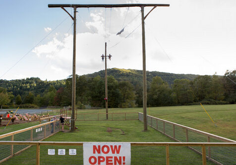 People on a giant swing.